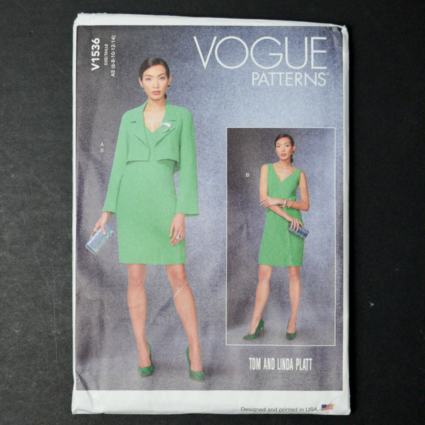 Vogue V1536 Misses'/Misses' Petite Jacket and Dress Sewing Pattern - Size A5 (6-14)