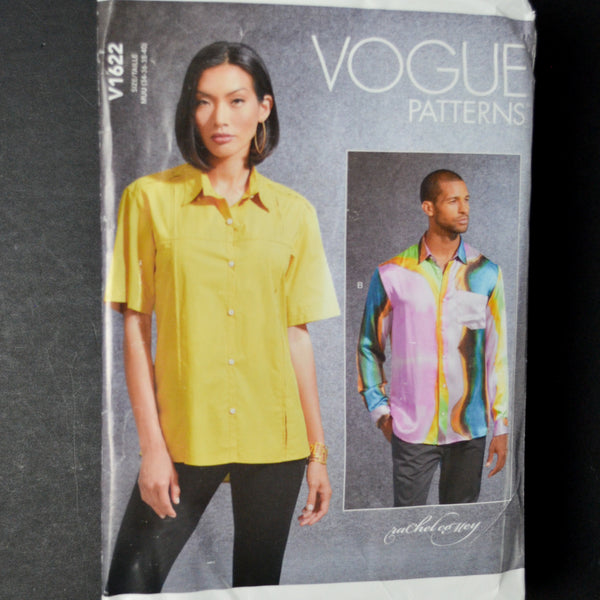 Vogue V1622 Rachel Comey Unisex Shirt Sewing Pattern - Size MUU (34-40)