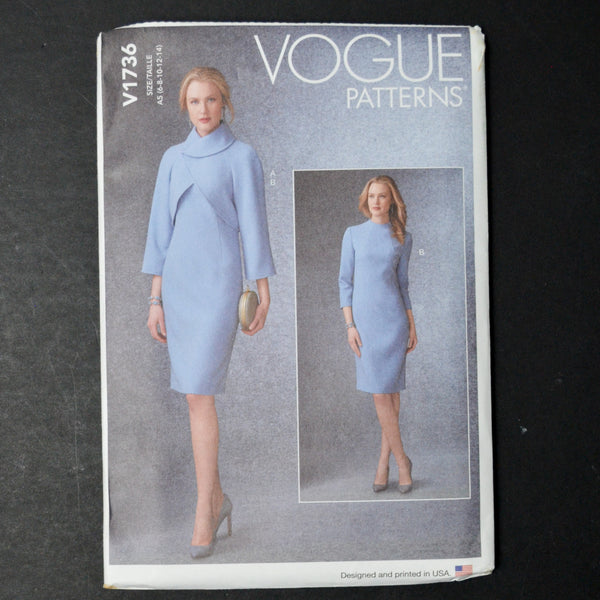 Vogue V1736 Misses' Jacket and Dress Sewing Pattern - Size A5 (6-14)