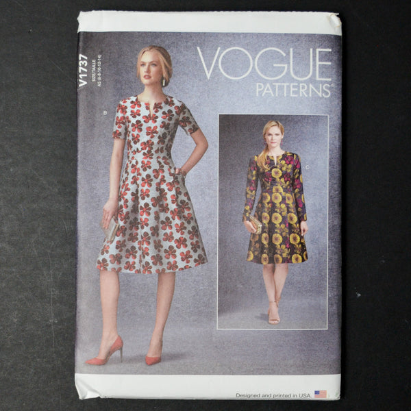 Vogue V1737 Misses' Dress Sewing Pattern - Size A5 (6-14)