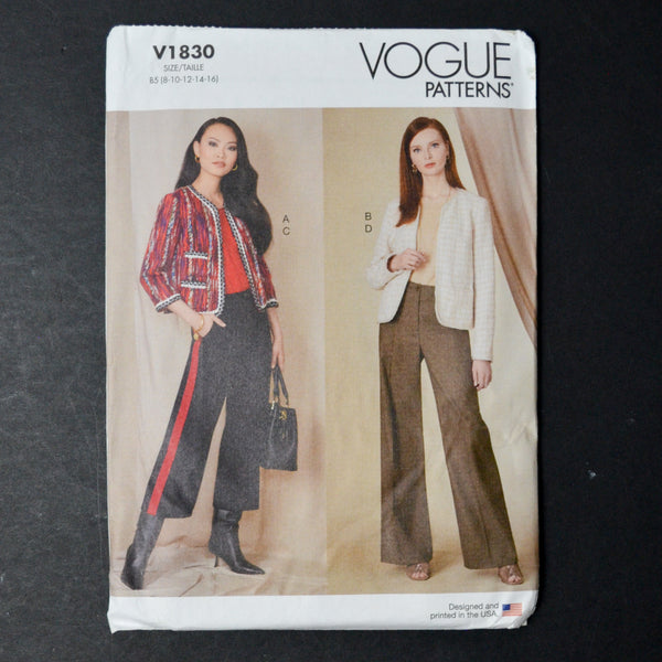Vogue V1830 Misses' Jacket and Pants Sewing Pattern - Size B5 (8-16)