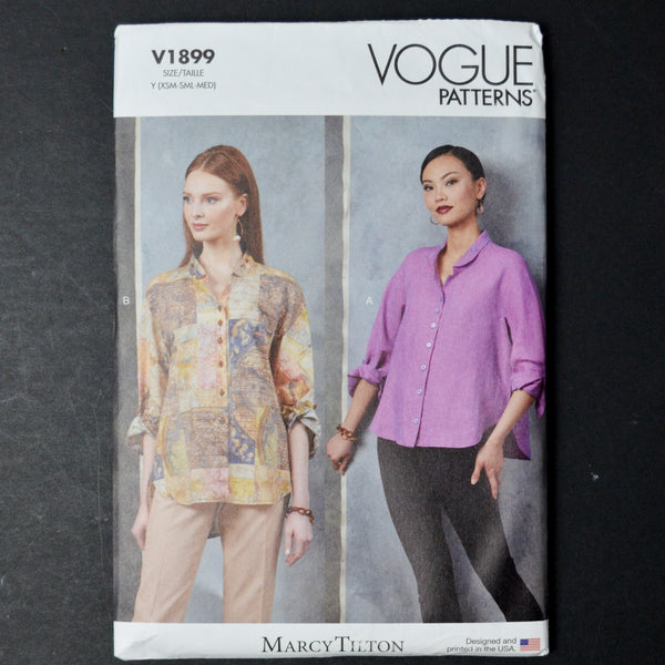 Vogue V1899 Misses' Shirts Sewing Pattern - Size Y (XS-M)