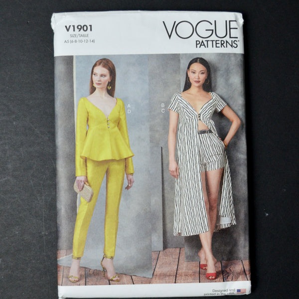 Vogue V1901 Misses' Tops, Shorts and Pants Sewing Pattern - Size A5 (6-14)