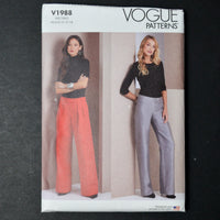 Vogue V1988 Misses' Pants Sewing Pattern - Size H5 (6-14)