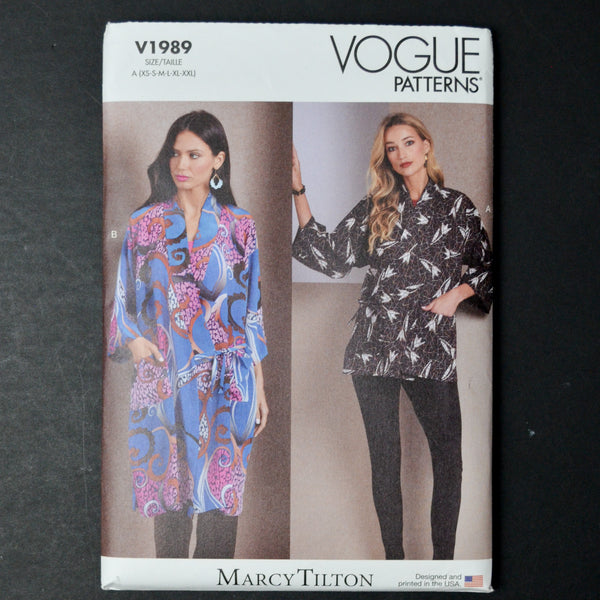 Vogue V1989 Misses' Jackets Sewing Pattern - Size A (XS-XXL)