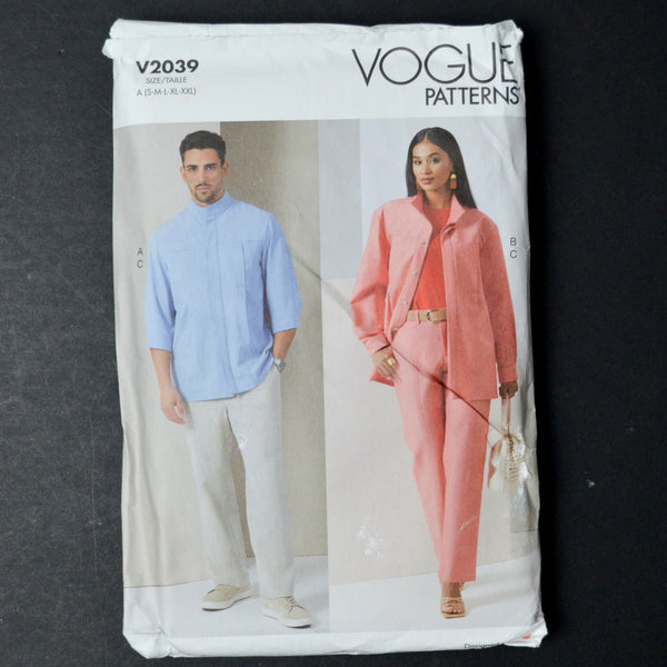 Vogue 2039 Unisex Shirt and Pants - Size A (S-XXL)