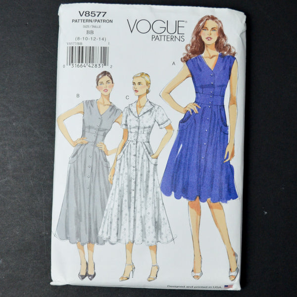 Vogue 8577 Misses' Dress Sewing Pattern - Size BB (8-14)