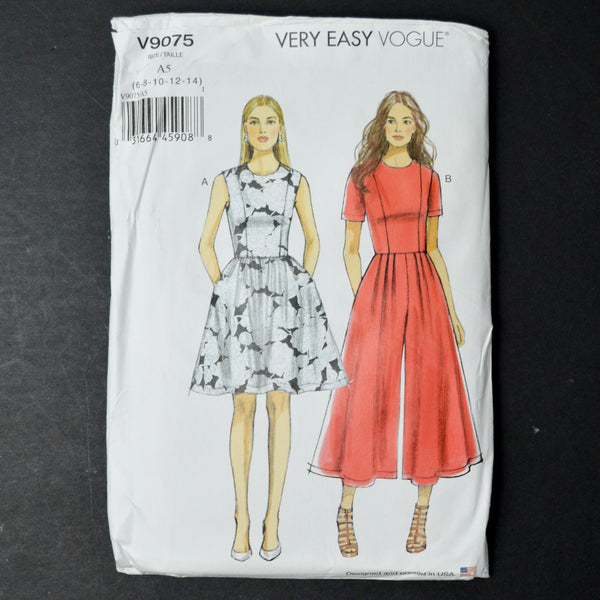 Vogue 9075 Misses'/Misses' Petite Dress and Jumpsuit Sewing Pattern - Size A5 (6-14)