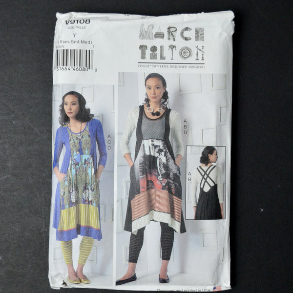 Vogue 9108 Misses' Top, Dress and Leggings Sewing Pattern - Size Y (XS-M)