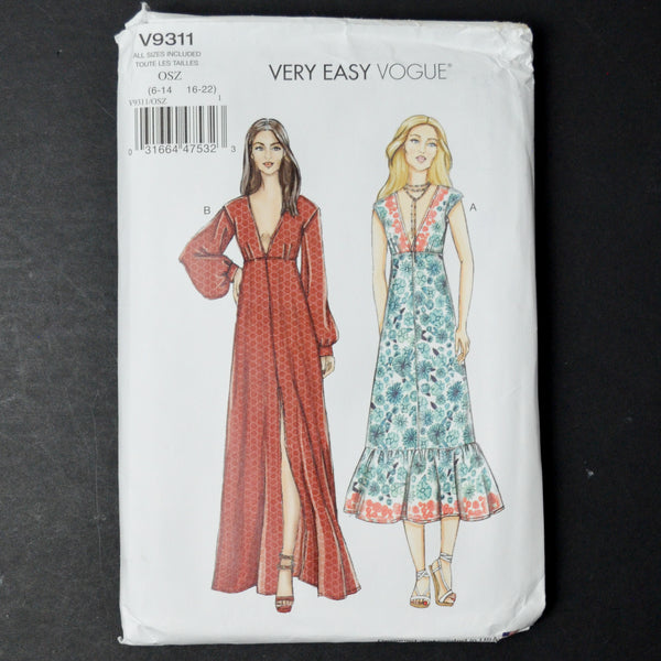 Vogue 9311 Misses' Dress Sewing Pattern - Size OSZ (All Sizes Included)