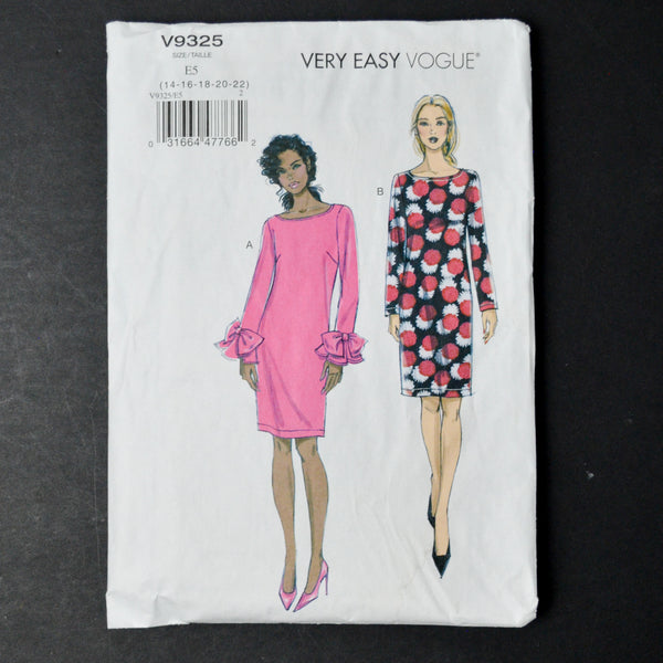 Vogue 9325 Misses' Dress Sewing Pattern Size A5 (6-14)