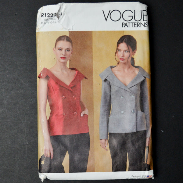 Vogue 12220 Misses' Jacket with Sleeve Variations Sewing Pattern - Size B5 (8-16)