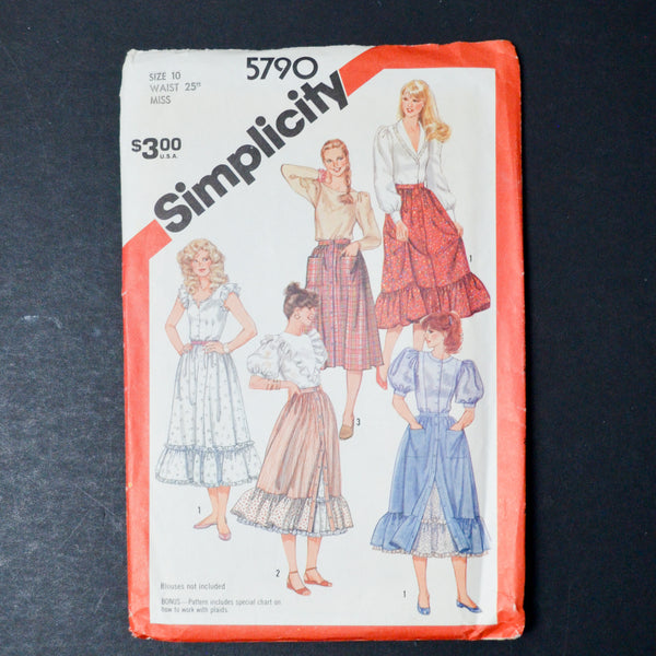 Simplicity 5790 Misses' Button Front Skirt and Petticoat Sewing Pattern - Size 10