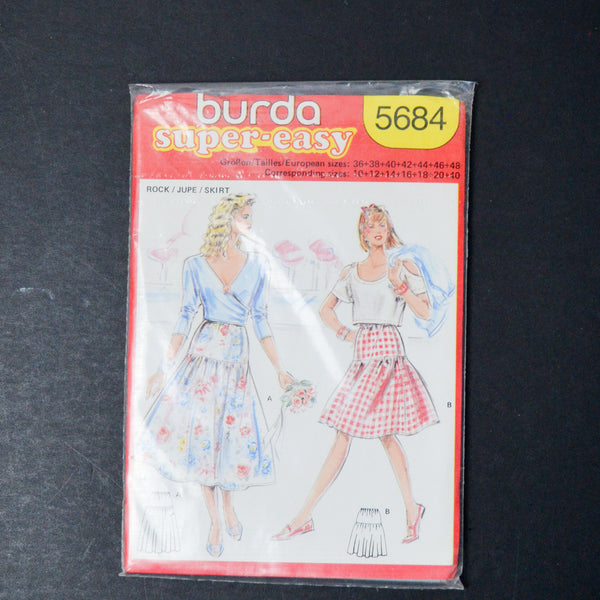 Burda 5684 Super-Easy Skirt Sewing Pattern - Size EU 36-48