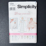 Simplicity 7024 Babies' Dress, Romper and Bonnet Sewing Pattern - Size A (NB, S, M, L)
