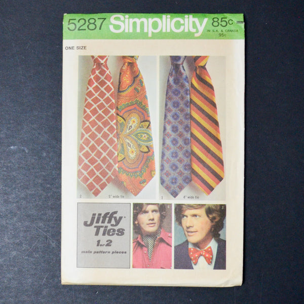 Simplicity 5287 Men's Jiffy Ties Sewing Pattern - One Size