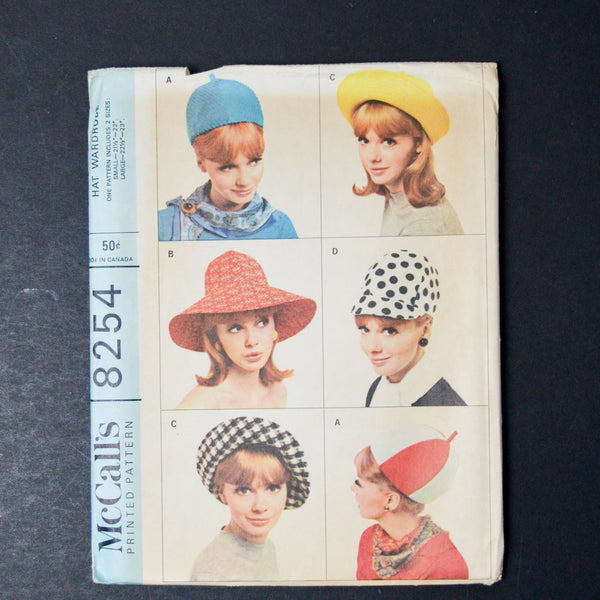 McCall's 8254 Hat Wardrobe Sewing Pattern - All Sizes Included