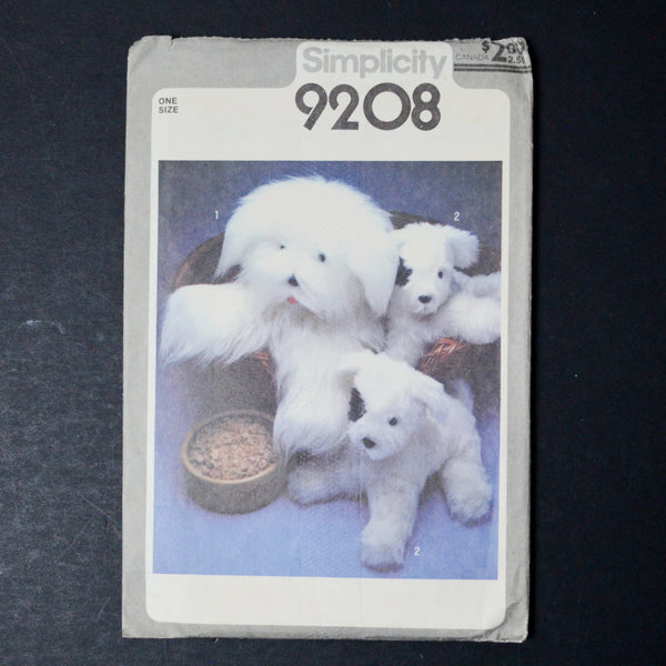Simplicity 9208 Sheepdog and Puppy Sewing Pattern