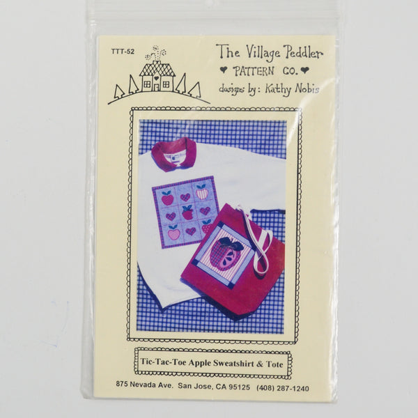 The Village Peddler Tic-Tac-Toe Apple Sweatshirt + Tote Sewing Pattern