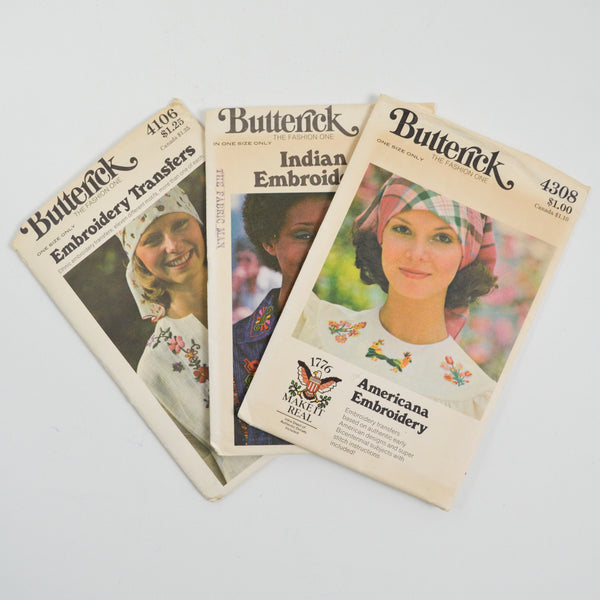 Butterick Embroidery Transfer Pattern Bundle