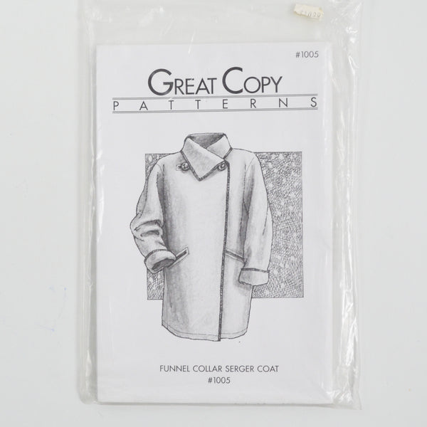Great Copy Patterns 1005 Funnel Collar Serger Coat Sewing Pattern