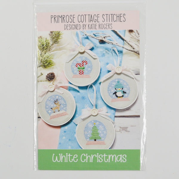 Primrose Cottage Stitches White Christmas Cross Stitch Ornament Pattern