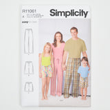 Simplicity R11061 Child's, Teen's and Adult's Pants and Shorts Sewing Pattern - Size A (XS-L, XS-XL)