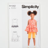 Simplicity R11062 Children's Dress, Top, Tunic and Cropped Leggings Sewing Pattern - Size 3-8