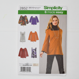 Simplicity 2852 Misses' Knit Tunics or Top Sewing Pattern - Size H5 (6-14)