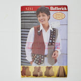 Butterick 5231 Misses' Appliqued Vests with Skirt Sewing Pattern