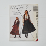 McCall's 7222 Misses' Unlined Jacket, Unlined Vest, Skirt and Button Covers Sewing Pattern - Size Y (XS-S)