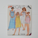 McCall's 2040 Misses' Nightgown or Top and Panties Sewing Pattern - Size 6-10