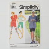 Simplicity 7686 Misses' Leggings, Tank Top and Unlined Jacket Sewing Pattern - Size N (10-14)