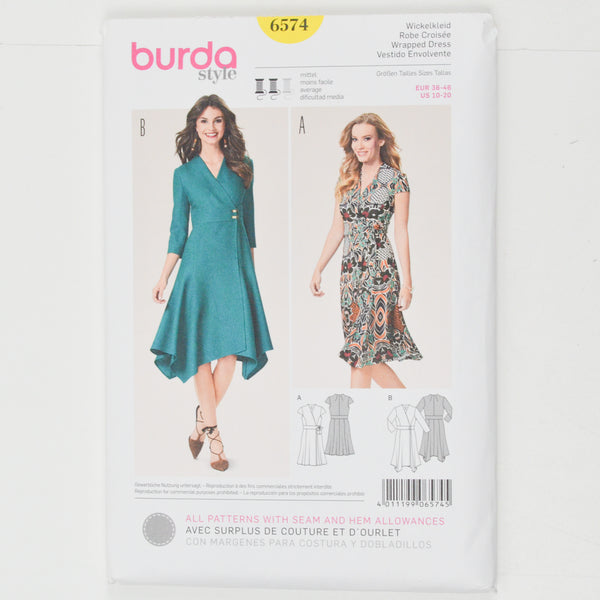 Burda 6574 Wrapped Dress Sewing Pattern - Size 10-20 Make & Mend Burda 6574 Wrapped Dress Sewing Pattern - Size 10-20 Make & Mend