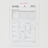 Burda 6631 T-Shirt Sewing Pattern - Size 10-20