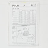 Burda 9427 Kids Dress Sewing Pattern - Size 2-7