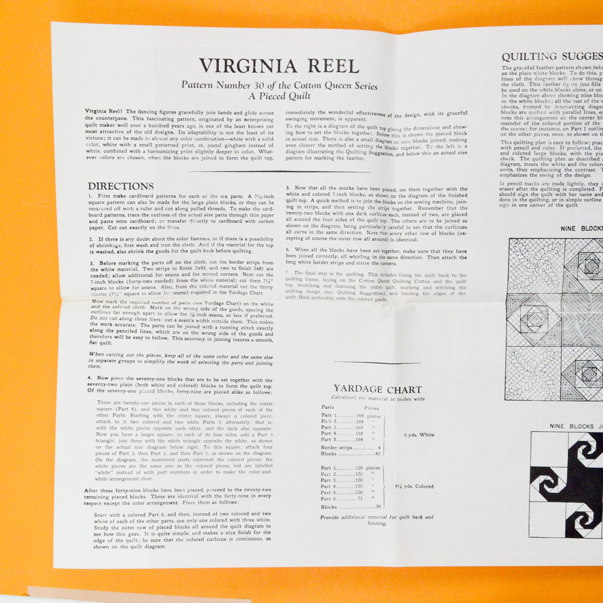 Cotton Queen/Mountain Mist Virginia Reel Quilting Pattern – Make & Mend