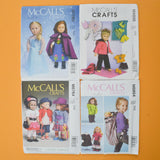 McCall's Crafts Doll Clothes Sewing Patterns - Set of 4