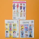 Doll Clothes Sewing Patterns - Set of 3