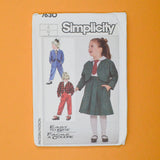 Simplicity 7630 Child's Pull-on Pants and Skirt and Unlined Jacket Sewing Pattern - Size 4
