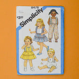 Simplicity 6476 Toddlers' Jumpsuit or Romper and Sundress Sewing Pattern - Size 3