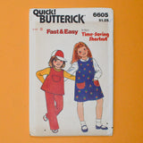Butterick 6605 Children's Top, Jumpers & Pants Sewing Pattern - Size B