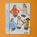 McCalls 5264 Girls' Set of Blouses Sewing Pattern - Size Large