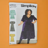 Simplicity S9643 Women's Dresses with C, D, DD Cup Sizes Sewing Pattern - Size W2 (20W-28W)