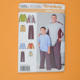 Simplicity 1505 Husky Boys' and Big and Tall Men's Pants or Shorts and Knit Top Sewing Pattern - Size A (S-L / XL-5XL)