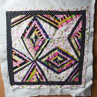 Red, Pink, + White Quilted Panel - 19" x 20" Default Title