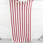Red + White Striped Chunky Crochet Blanket 52" x 80" Default Title