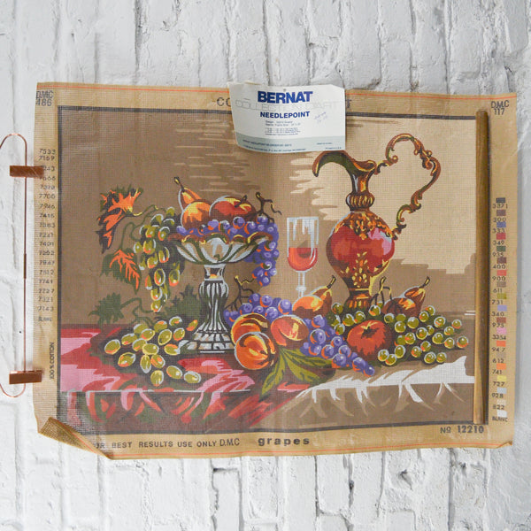 Bernat Grapes Painted Needlepoint Canvas