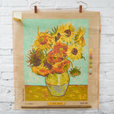 Van Gogh Sunflowers Painted Needlepoint Canvas - 24" x 29"