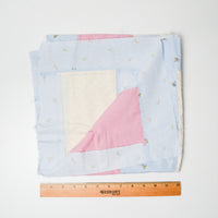 Pink, White + Blue Pastel Baby Quilt Top